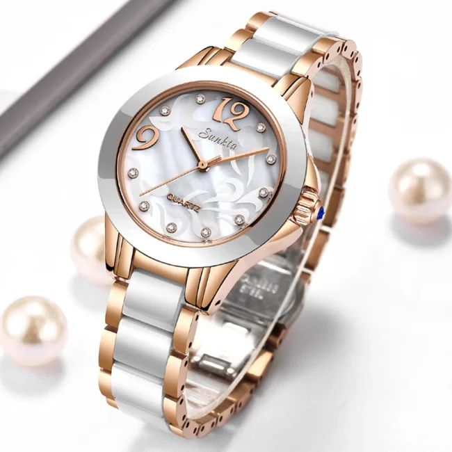 SUNKTA Luxury Crystal Ladies Watches Waterproof Rose Gold Women Wrist Watches Top Brand Bracelet Clock Gift Relogio Feminino+Box - Image 2