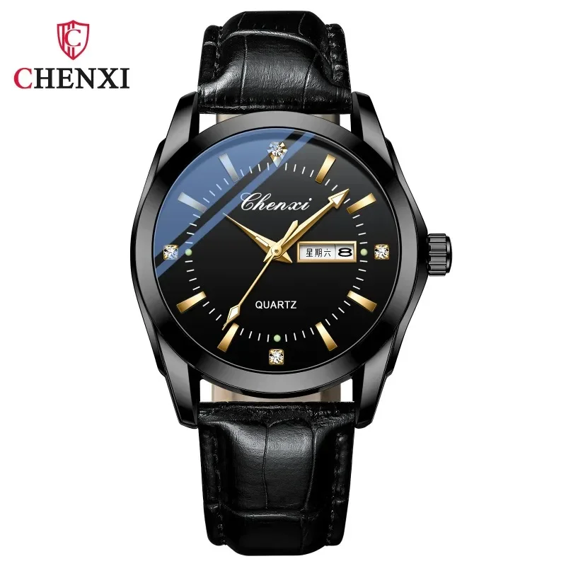 CHENXI 0021 New Double Calendar Business Waterproof Belt Quartz Watch Men’s Watch Genuine Direct Selling Montre Hommes