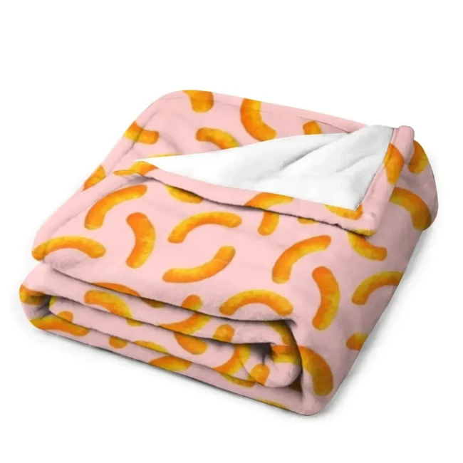 Cheese Puffs - Pink Throw Blanket Decorative Sofa Quilt Decoratives Soft Plush Plaid Blankets - Image 3